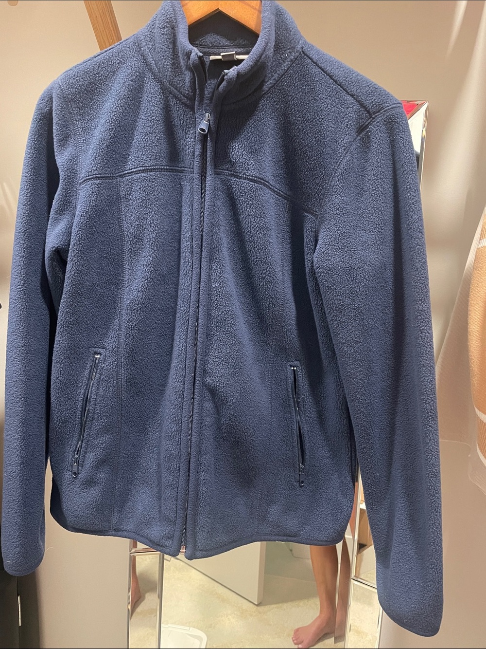 Style & Co. Navy Lightweight Fleece Jacket
